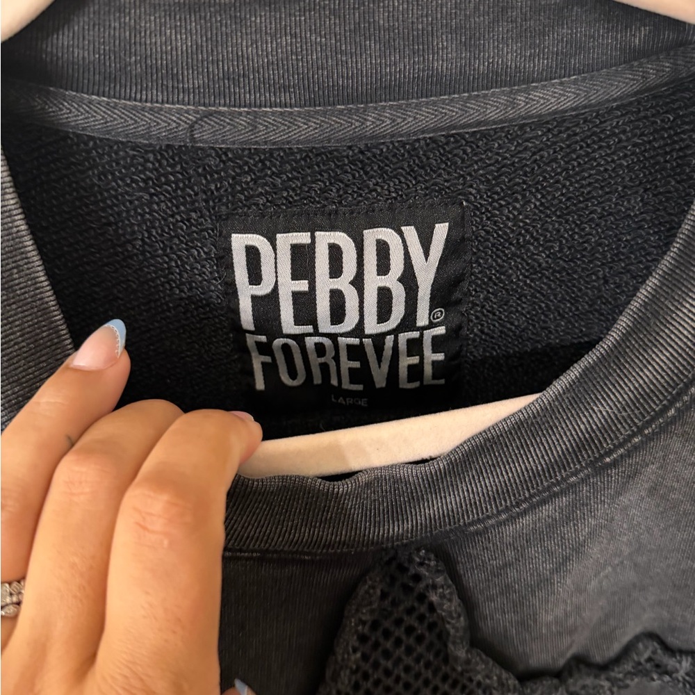 Pebby Forevee Women’s Mesh Feel Good Side Slit sweatshirt - Picture 7 of 8